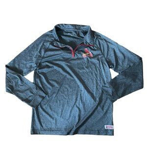 St Louis Cardinals MLB Stitches Quarter Zip Pullover Women’s XL‎ Gray Red